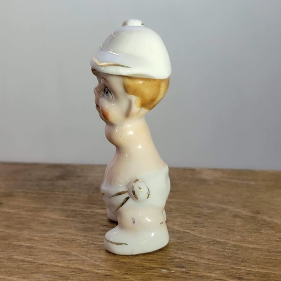Vtg Japan, Possibly MORIYAMA MORI-MACHI, Baby Baseball Nippon porcelain figurine - Picture 5 of 8